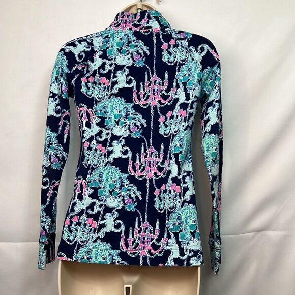Lilly Pulitzer Long sleeve Navy Button up top xxs EUC - Picture 7 of 10